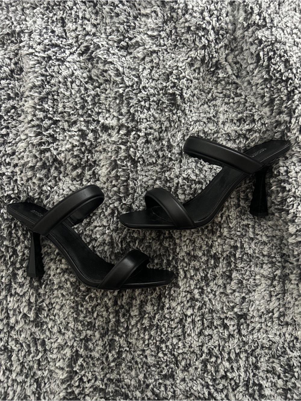 Michael Kors Black Clara Leather Heeled Sandals Size Eight